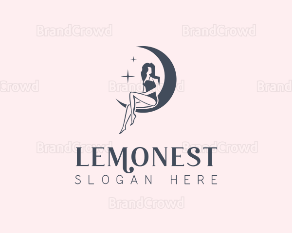 Woman Crescent Moon Logo