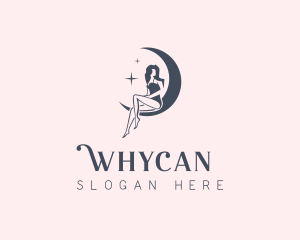 Woman Crescent Moon Logo