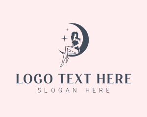 Lingerie - Woman Crescent Moon logo design