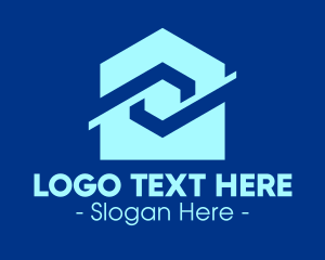 Geometric - Blue Digital Pentagon logo design