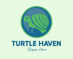 Cute Turtle Circle  logo design