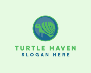 Green Blue Cute Turtle  logo design