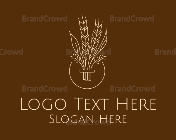 Minimalist Wheat Grain Logo
