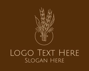Baker - Minimalist Wheat Grain logo design