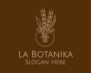 Minimalist Wheat Grain  Logo