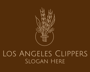 Minimalist Wheat Grain  Logo