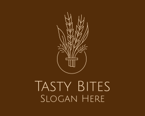 Minimalist Wheat Grain  Logo