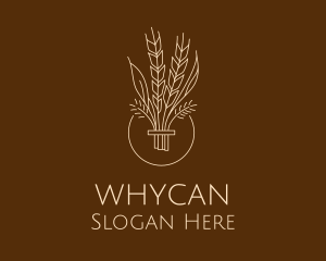 Minimalist Wheat Grain  Logo