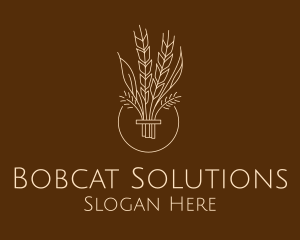 Minimalist Wheat Grain  logo design
