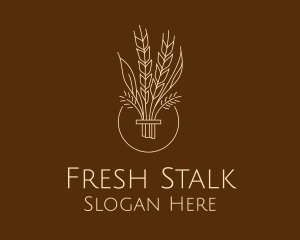 Stalk - Minimalist Wheat Grain logo design