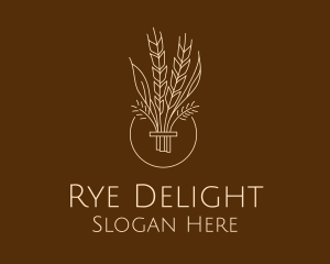 Rye - Minimalist Wheat Grain logo design