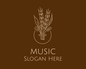 Minimalist Wheat Grain  logo design