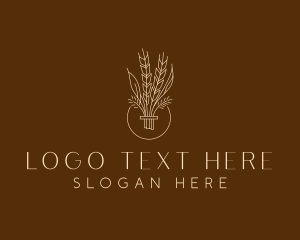 Flour Mill - Minimalist Wheat Grain logo design