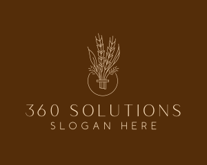 Minimalist Wheat Grain  logo design