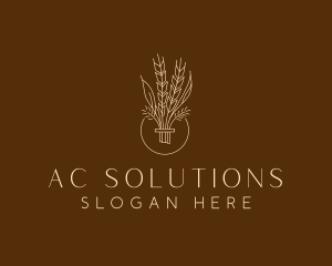 Minimalist Wheat Grain  logo design