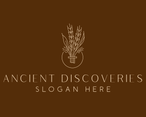 Minimalist Wheat Grain  logo design