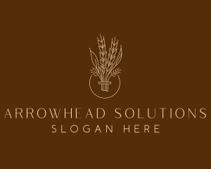 Minimalist Wheat Grain  logo design