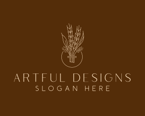 Minimalist Wheat Grain  logo design