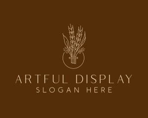 Minimalist Wheat Grain  logo design