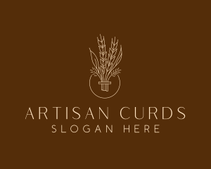 Minimalist Wheat Grain  logo design