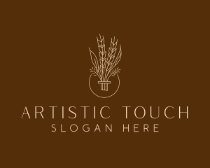 Minimalist Wheat Grain  logo design