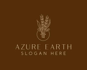 Minimalist Wheat Grain  logo design