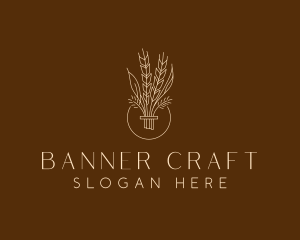 Minimalist Wheat Grain  logo design