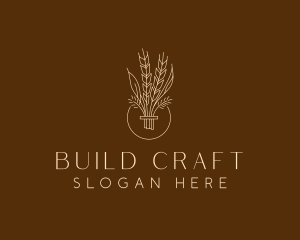 Minimalist Wheat Grain  logo design