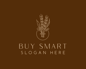 Minimalist Wheat Grain  logo design