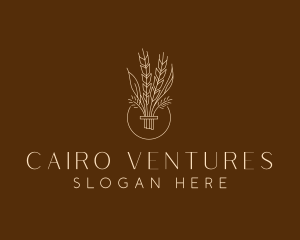 Minimalist Wheat Grain  logo design