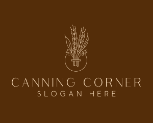 Minimalist Wheat Grain  logo design