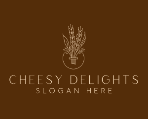 Minimalist Wheat Grain  logo design