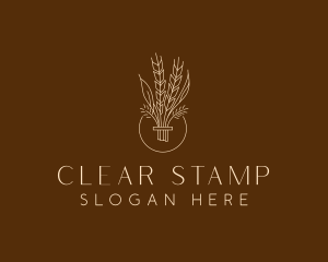 Minimalist Wheat Grain  logo design