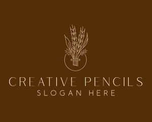 Minimalist Wheat Grain  logo design