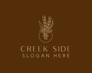 Minimalist Wheat Grain  logo design