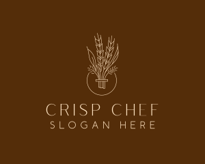 Minimalist Wheat Grain  logo design