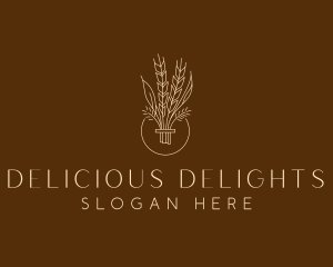 Minimalist Wheat Grain  logo design