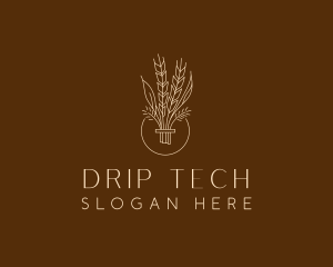 Minimalist Wheat Grain  logo design