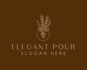 Minimalist Wheat Grain  logo design