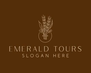 Minimalist Wheat Grain  logo design