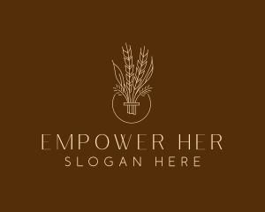 Minimalist Wheat Grain  logo design