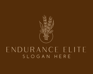 Minimalist Wheat Grain  logo design