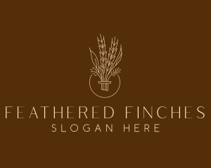 Minimalist Wheat Grain  logo design