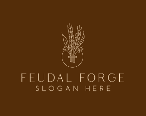 Minimalist Wheat Grain  logo design