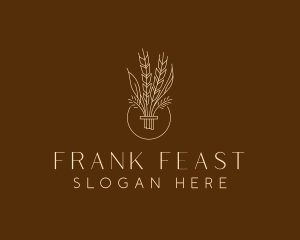 Minimalist Wheat Grain  logo design