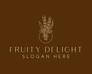 Minimalist Wheat Grain  logo design