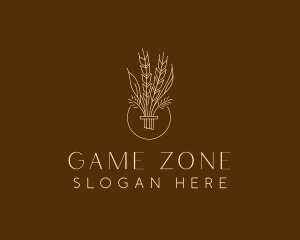 Minimalist Wheat Grain  logo design