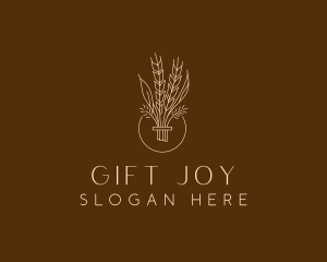 Minimalist Wheat Grain  logo design