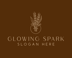 Minimalist Wheat Grain  logo design