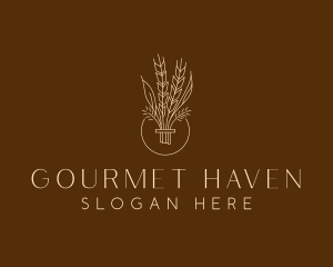 Minimalist Wheat Grain  logo design